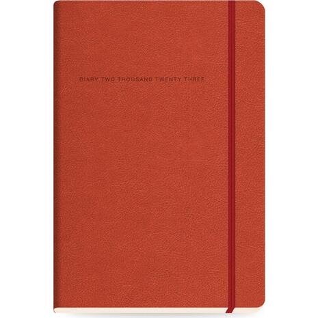 Ημερολόγιο ημερήσιο The Writing Fields Softline 2000 14x21cm 2023 με λάστιχο soft εξώφυλλο με υφή δέρματος κόκκινο